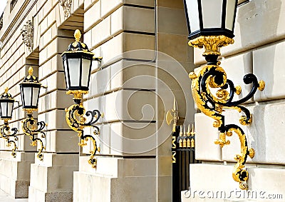 Golden Lanterns Stock Photo