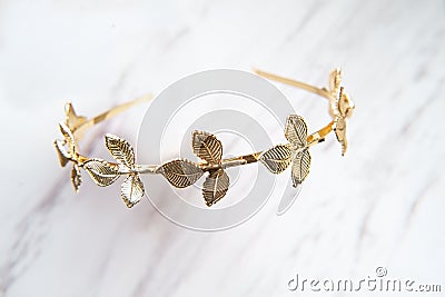 Gold Laurel Leaf Crown Stock Photo