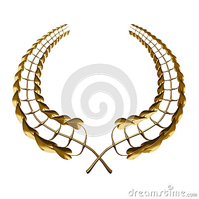 Golden Laurel Wreath Stock Photo