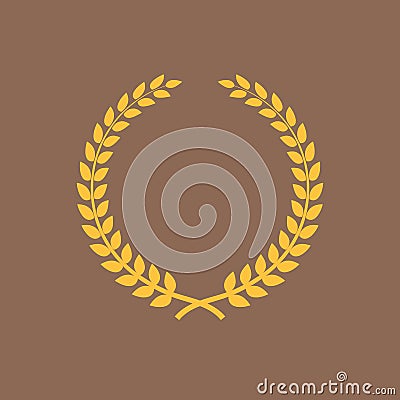 Golden laurel wreath Vector Illustration