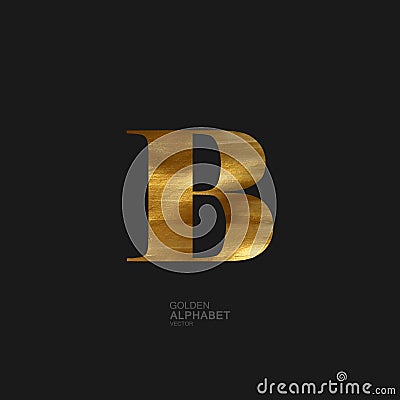 Golden letter B Vector Illustration