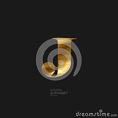 Golden letter J Vector Illustration