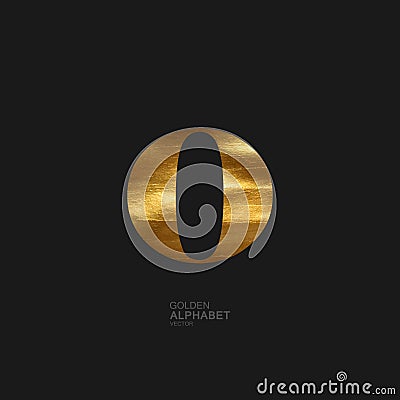 Golden letter O Vector Illustration