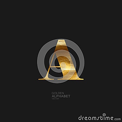 Golden letter A Vector Illustration