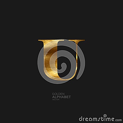 Golden letter U Vector Illustration