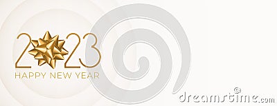 golden 2023 lettering on new year greeting banner Vector Illustration
