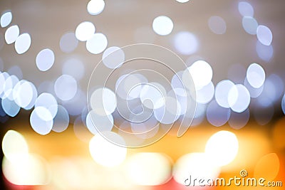 golden light bokeh. image created by soft and blur style for background, Stock Photo