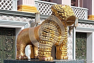 The Golden Lion of the Batumi State Drama Theater in Batumi city in Georgia Editorial Stock Photo
