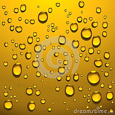 Golden liquid drops Stock Photo