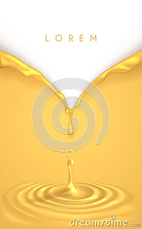 Golden liquid oil drop effect background Stock Photo