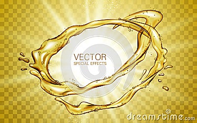 Golden liquid special effect Vector Illustration