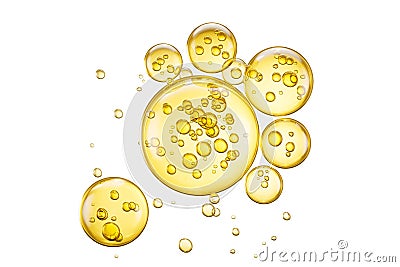 Golden Liquid or Water Bubble, juice,honey,beer Stock Photo