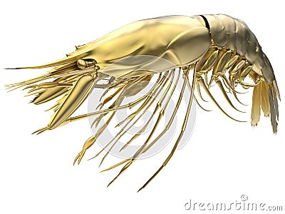 Golden lobster Cartoon Illustration