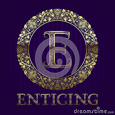 Golden logo template for enticing boutique Vector Illustration