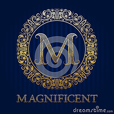 Golden logo template for magnificent boutique Vector Illustration