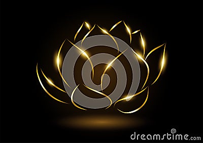 Golden Lotus Vector Illustration