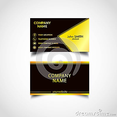 Golden Luxury Business Card Templates,Vector, Illustration Vector Illustration