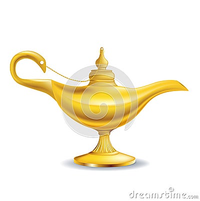 Golden magic lamp Vector Illustration