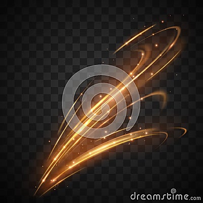 Golden magic light dynamic effect Cartoon Illustration