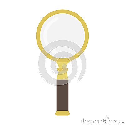 Golden magnifying glass Vector Illustration