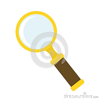 Golden magnifying glass vector illustration Vector Illustration