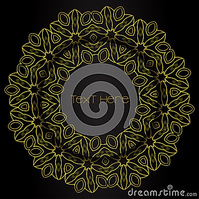 Golden mandala with copy space Stock Photo