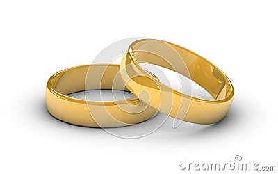 Golden Marriage Rings Stock Photo