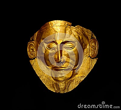 The golden mask of Agamemnon Editorial Stock Photo