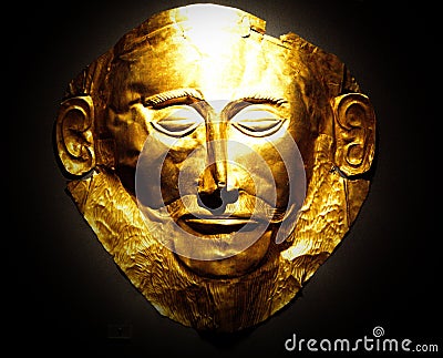 The golden mask of Agamemnon Editorial Stock Photo