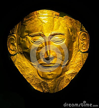 Golden Mask Agamemnon National Archaeological Museum Athens Greece Editorial Stock Photo