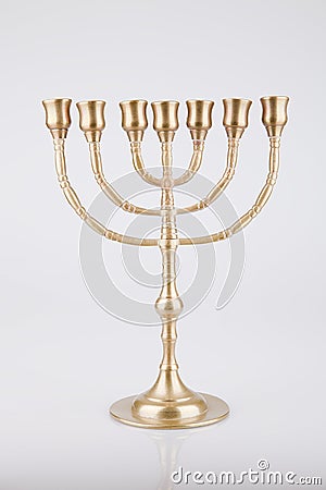 Golden menorah Stock Photo
