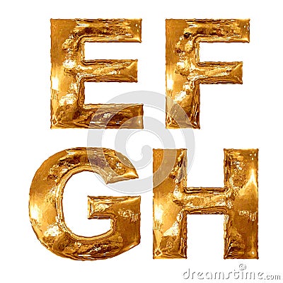 Golden metallic letters. Stock Photo