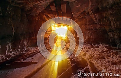 Golden Mine Light Stock Photo