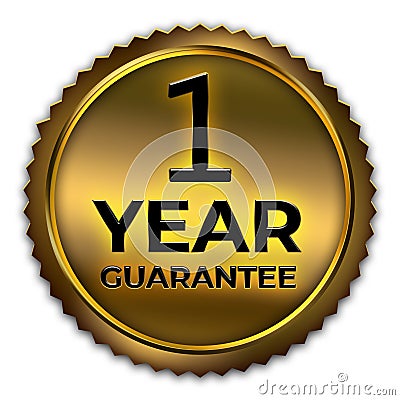 Golden money back guarantee or seal of quality label tags. Stock Photo