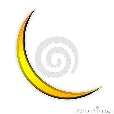 Golden Moon Icon Stock Photo