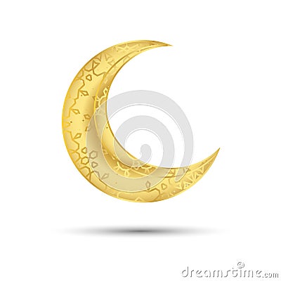 Golden moon for muslim feast of the holy month of Ramadan Kareem and other Muslim holidays Stock Photo