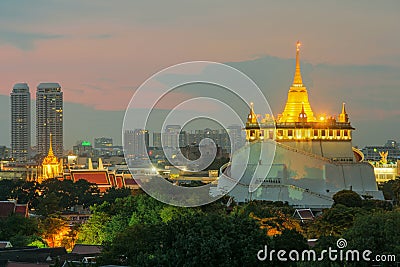 The Golden Mount. Travel Landmark of Bangkok ,Thailand Stock Photo