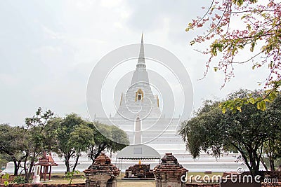Golden Mountain Pagoda Chedi Phukhao Thong Stock Photo