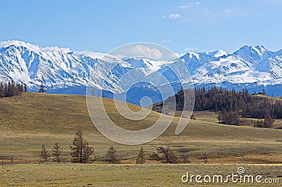 Golden Mountains of Altai Stock Photo