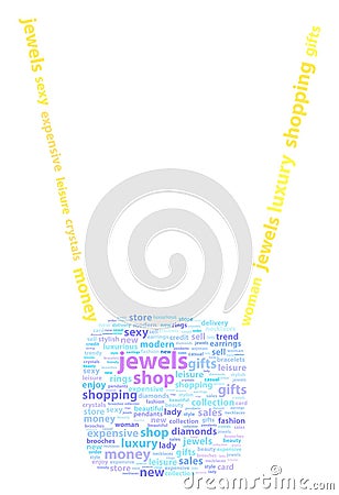 Golden Necklace With Diamond Pendant Vector Illustration