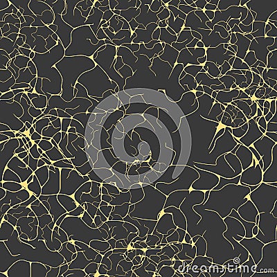 Golden neural seamless pattern Vector Illustration