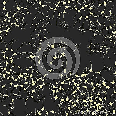 Golden neural seamless pattern Vector Illustration