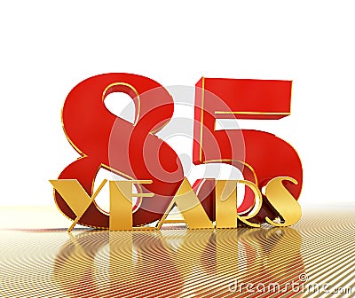 Golden number eighty five number 85 and the word Cartoon Illustration