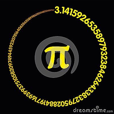 Golden number Pi forming a circle Vector Illustration