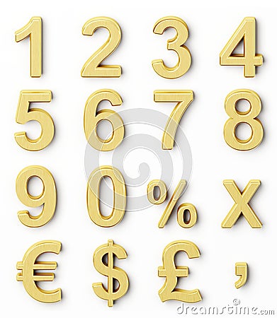 Golden numbers Stock Photo