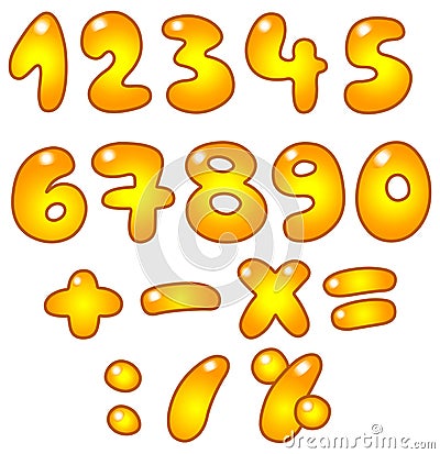 Golden numbers Vector Illustration