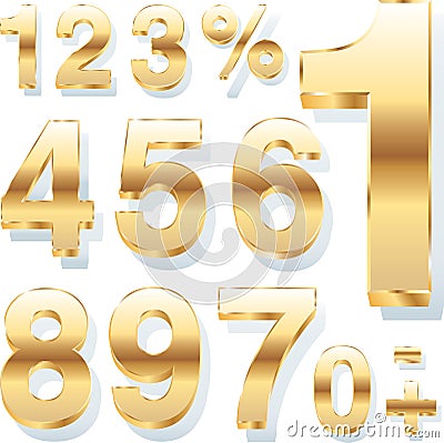 Golden numbers Stock Photo