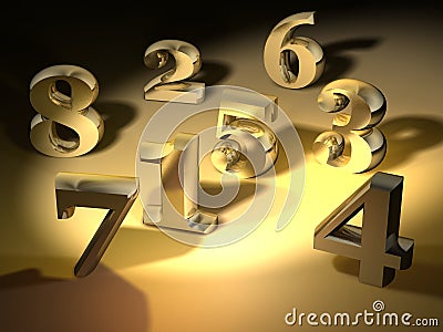 Golden numbers Stock Photo