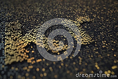 Golden numbers bars compose SEK Swedish krona symbol on black background. 3D rendering Stock Photo