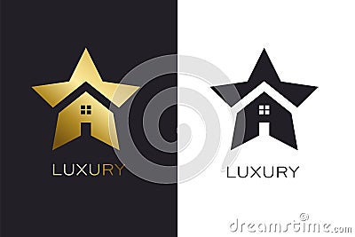 Real Estate House Star Luxury Logo for Business Vector Illustration